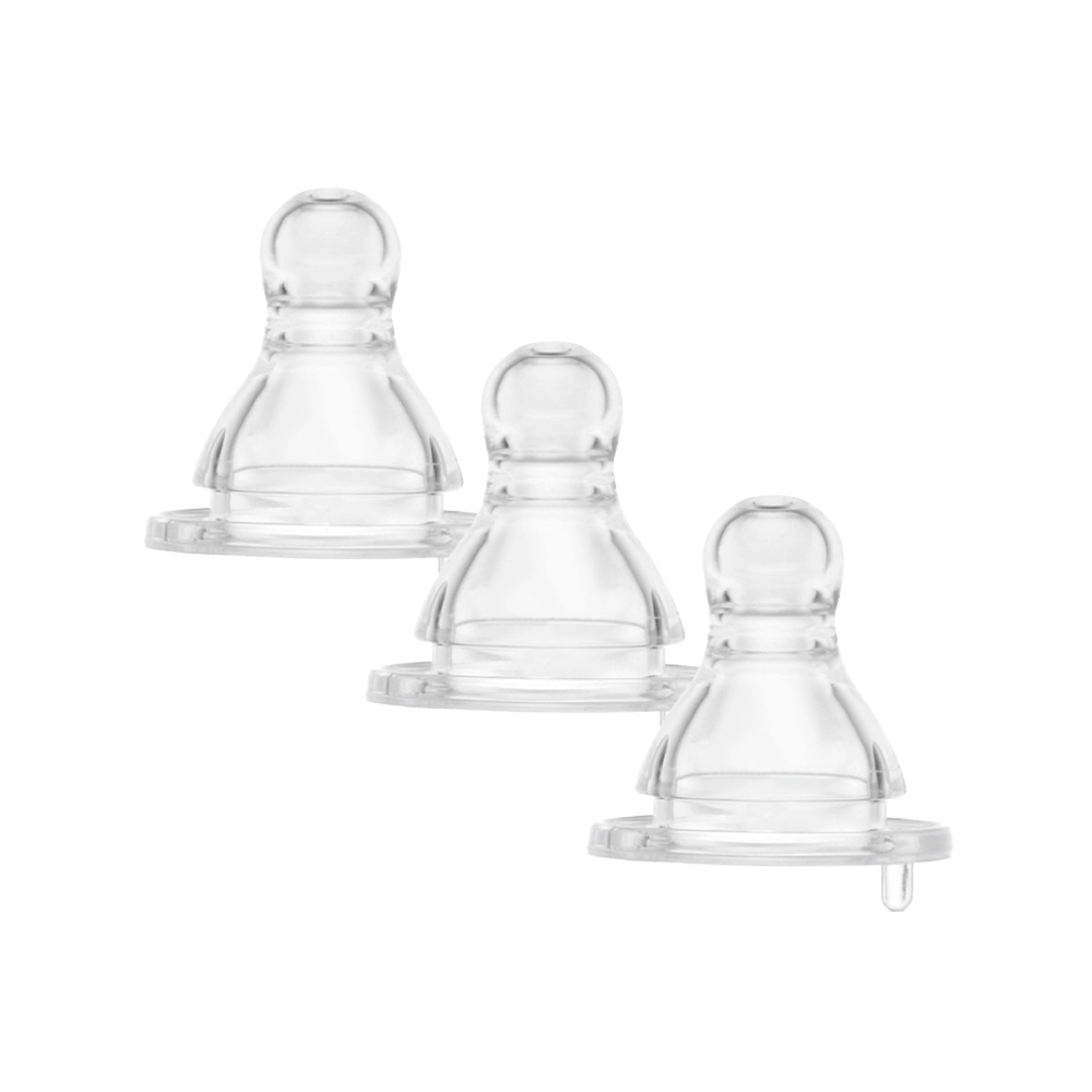 Núm ty Silicone chống đầy hơi cổ thường Piyo Piyo size S (0 - 3M), bộ 3 cái - PY830488