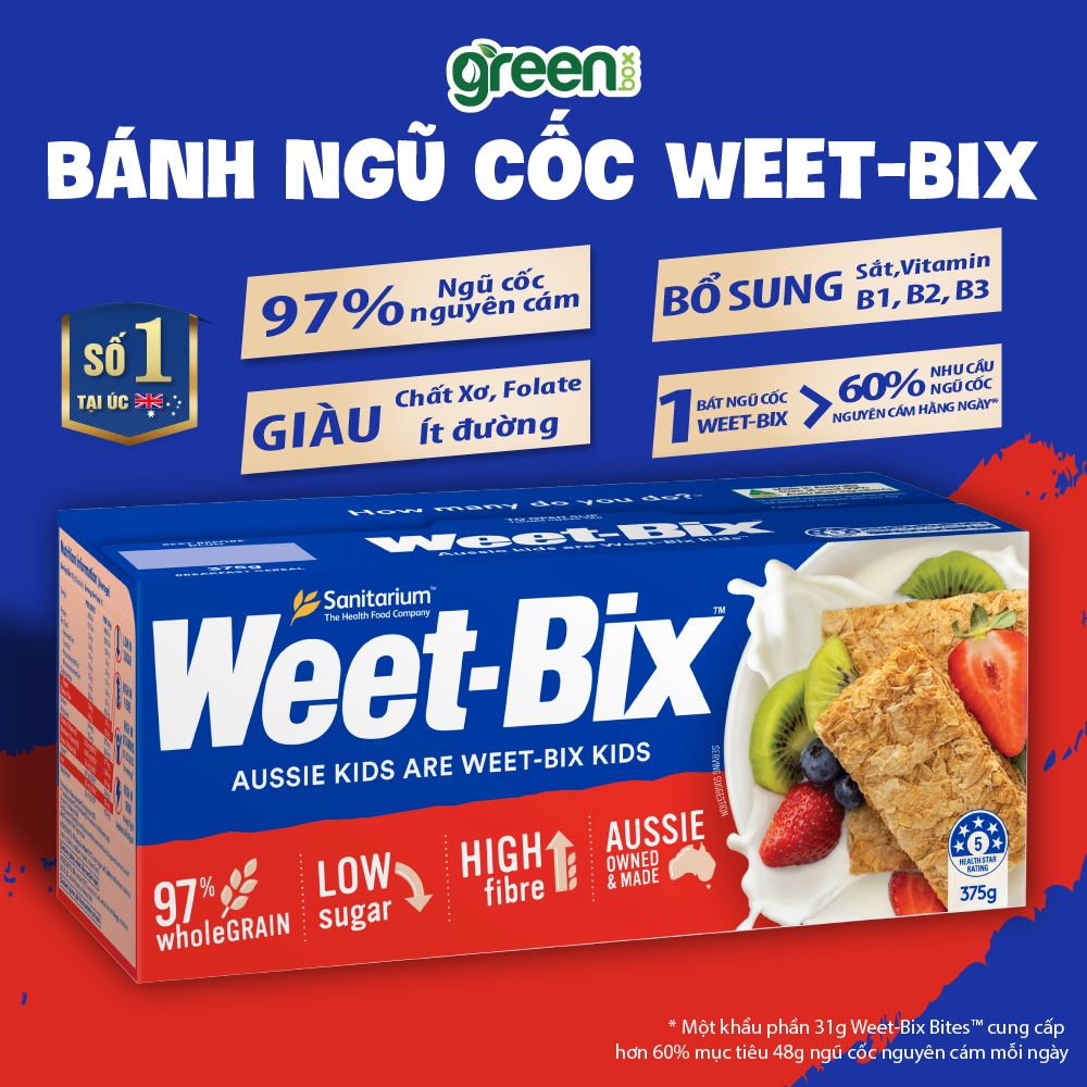 Bánh Ngũ Cốc Weet - Bix 375G thương hiệu ngũ cốc ăn sáng số 1 tại Úc