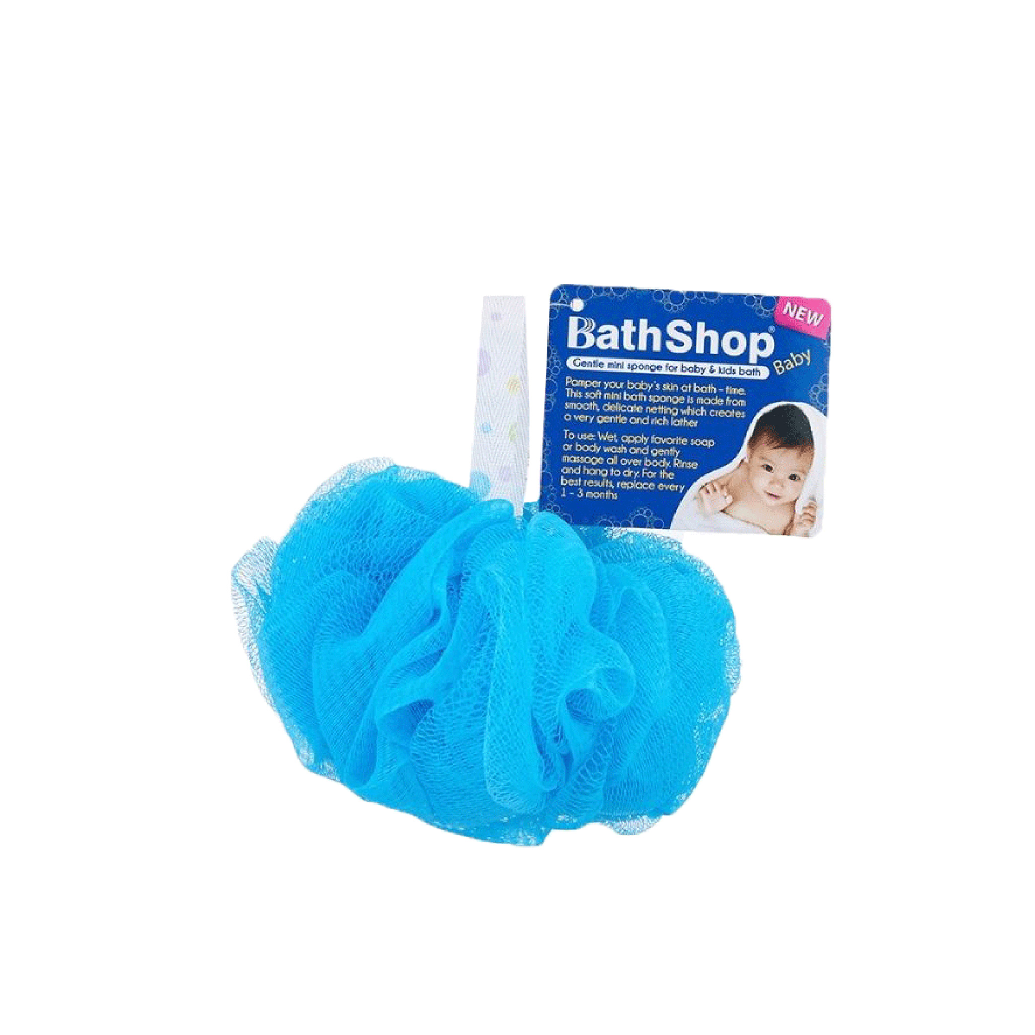 Bông tắm trẻ em nhiều màu êm ái trên da gentle mini bath sponge có dây treo tiện lợi 25g