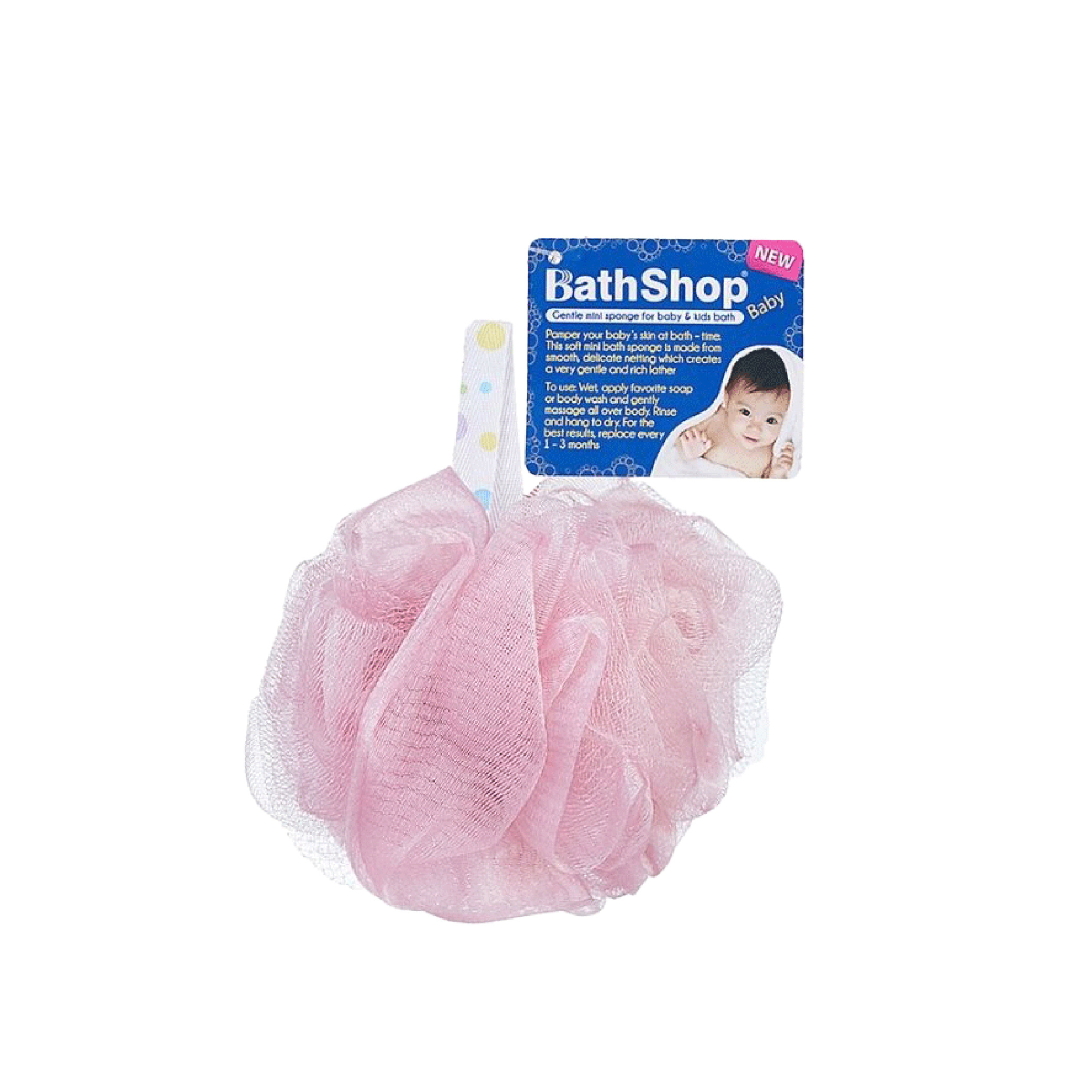 Bông tắm trẻ em nhiều màu êm ái trên da gentle mini bath sponge có dây treo tiện lợi 25g